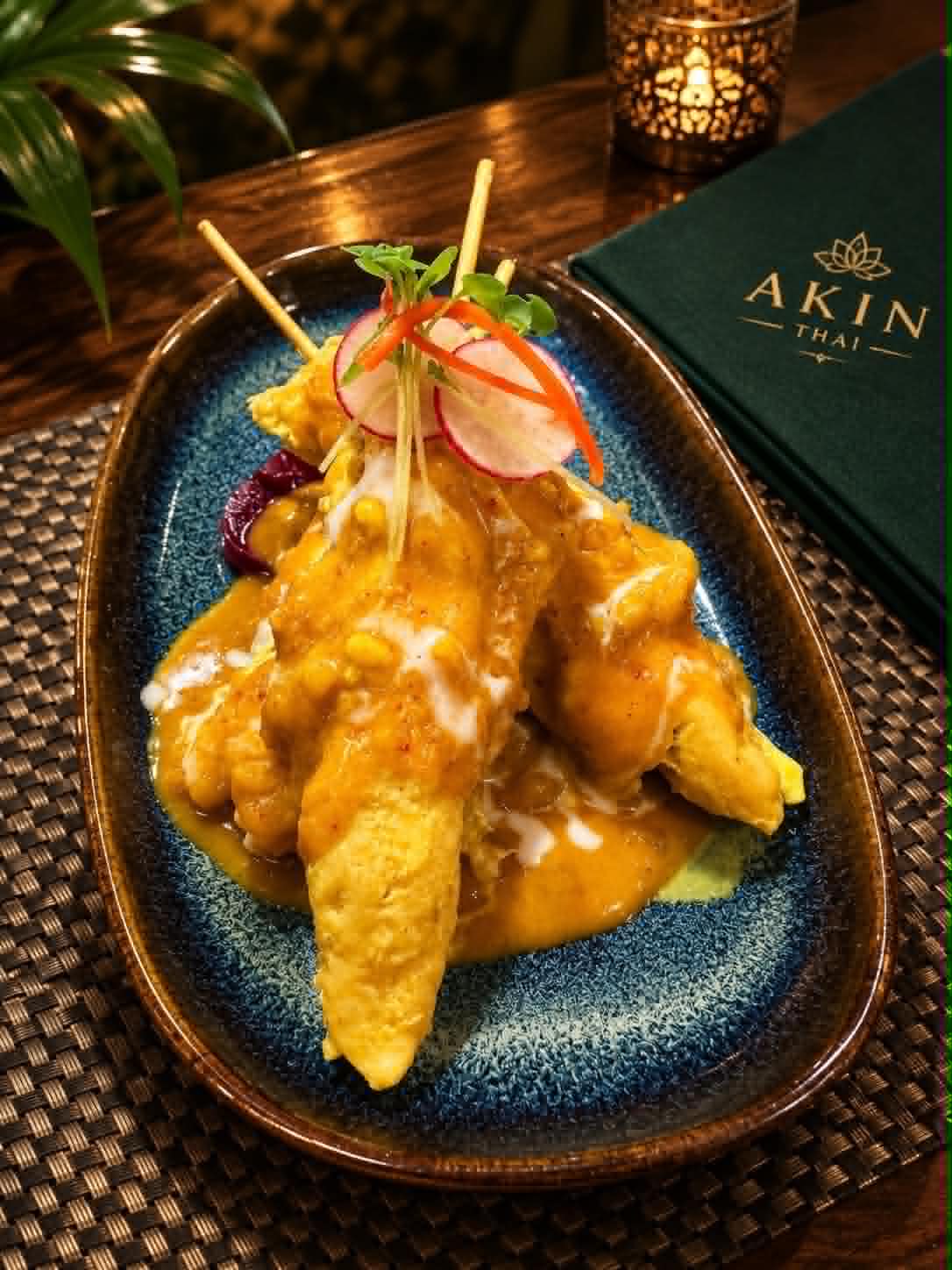 Chicken Satay — grilled chicken skewers with dipping sauce